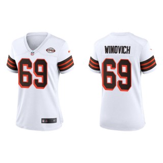 Women's Chase Winovich Browns White 1946 Collection Game Jersey