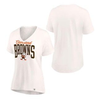 Women's Cleveland Browns Oatmeal Motivating Force Lightweight T-Shirt
