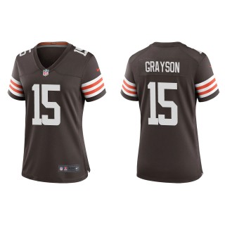 Women's Cleveland Browns Cyril Grayson Brown Game Jersey