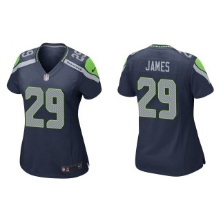 Women's Seahawks D.J. James Navy Game Jersey