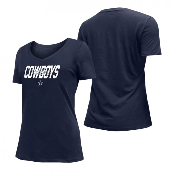 Women's Dallas Cowboys Navy 2022 NFL Draft V-Neck T-Shirt