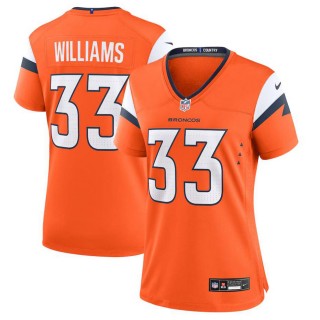 Women's Denver Broncos Javonte Williams Orange Game Jersey