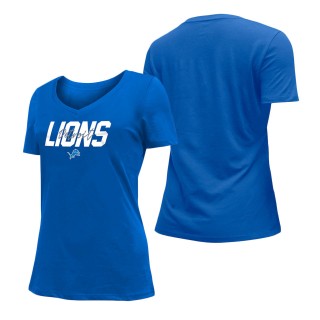 Women's Detroit Lions Blue 2022 NFL Draft V-Neck T-Shirt