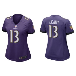 Women's Ravens Devin Leary Purple Game Jersey