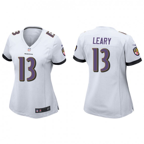 Women's Ravens Devin Leary White Game Jersey