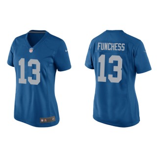 Women's Detroit Lions Funchess Blue Throwback Game Jersey