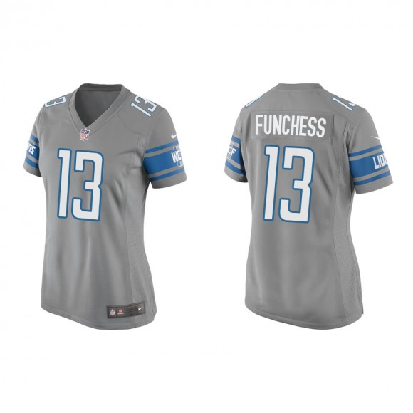 Women's Detroit Lions Funchess Silver Game Jersey