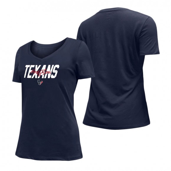 Women's Houston Texans Navy 2022 NFL Draft V-Neck T-Shirt