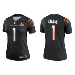 Women's Super Bowl LVI Ja'Marr Chase Bengals Black Legend Jersey