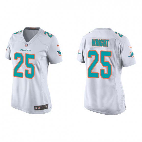 Women's Dolphins Jaylen Wright White Game Jersey