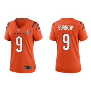 Women's Super Bowl LVI Joe Burrow Bengals Orange Game Jersey