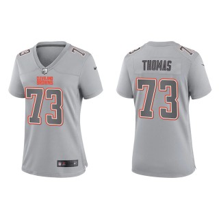 Women's Cleveland Browns Joe Thomas Gray Atmosphere Fashion Game Hall of Fame Jersey