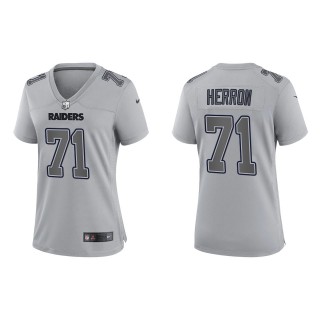 Women's Las Vegas Raiders Justin Herron Gray Atmosphere Fashion Game Jersey