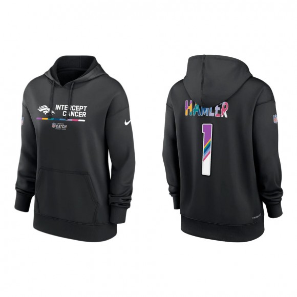 Women's K.J. Hamler Denver Broncos Black 2022 NFL Crucial Catch Therma Performance Pullover Hoodie