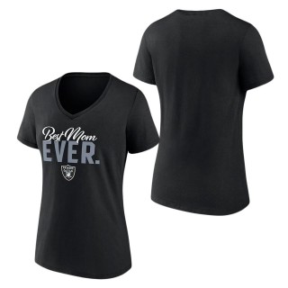 Women's Las Vegas Raiders Fanatics Branded Black Best Mom Ever V-Neck T-Shirt