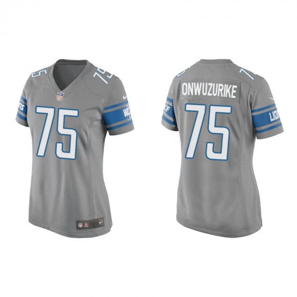 Women's Lions Levi Onwuzurike Silver Game Jersey