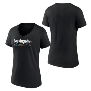 Women's Los Angeles Chargers Fanatics Branded Black City Pride Team V-Neck T-Shirt