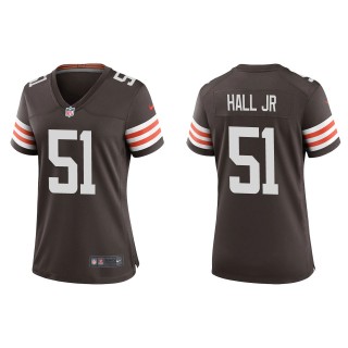 Women's Browns Michael Hall Jr. Brown Game Jersey