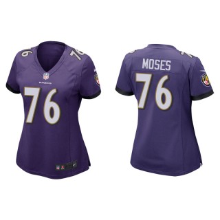 Women's Ravens Morgan Moses Purple Game Jersey