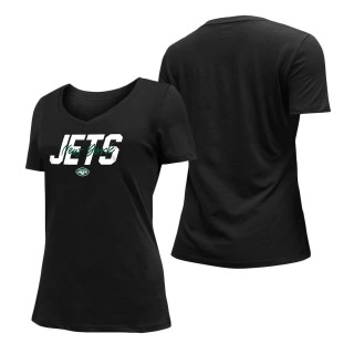 Women's New York Jets Black 2022 NFL Draft V-Neck T-Shirt