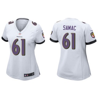 Women's Ravens Nick Samac White Game Jersey