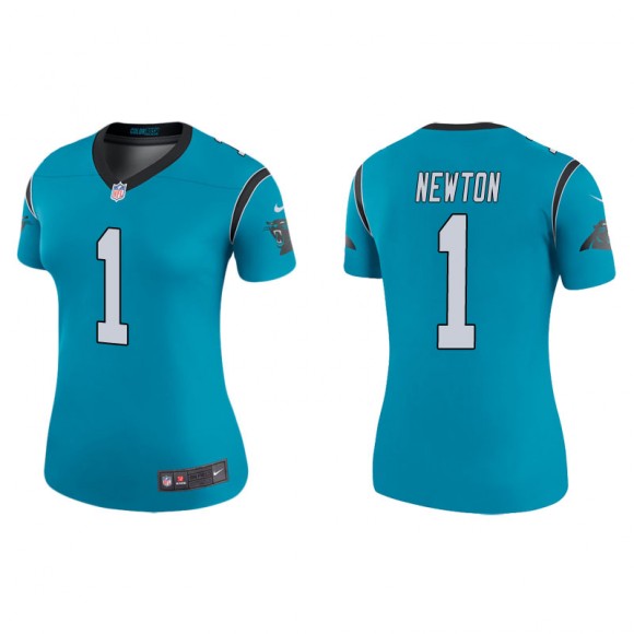 Cam Newton Jersey Panthers Blue Color Rush Legend Women's