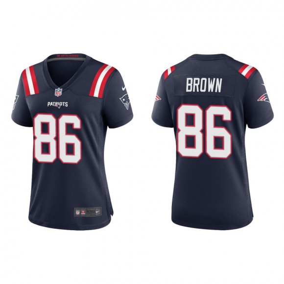 Women's Patriots Pharaoh Brown Navy Game Jersey