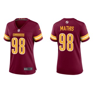 Women's Commanders Phidarian Mathis Burgundy 2022 NFL Draft Game Jersey