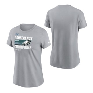 Women's Philadelphia Eagles Nike Gray 2022 NFC Champions Locker Room Trophy Collection T-Shirt