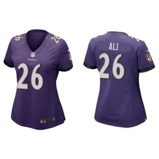 Women's Ravens Rasheen Ali Purple Game Jersey