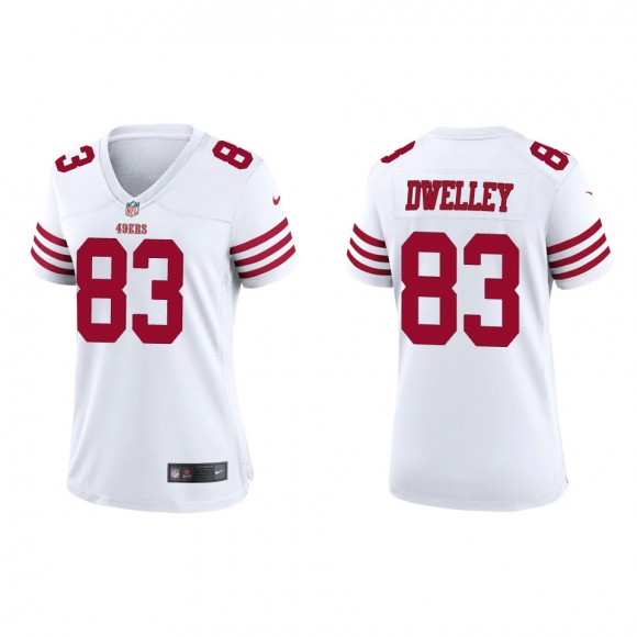 Women's San Francisco 49ers Ross Dwelley White Game Jersey