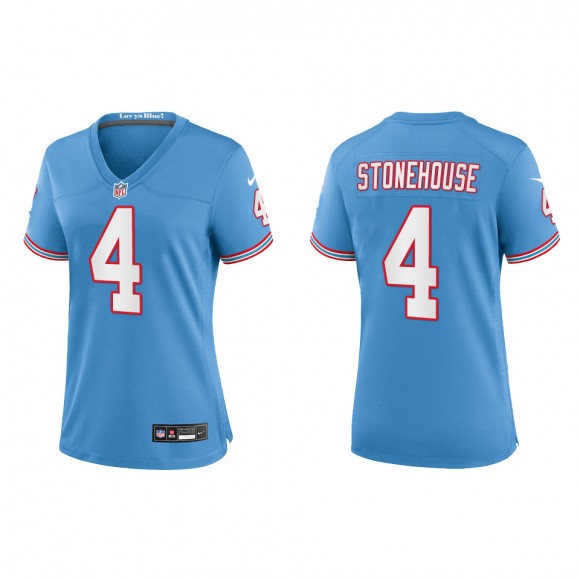 Women's Ryan Stonehouse Tennessee Titans Light Blue Oilers Throwback Game Jersey