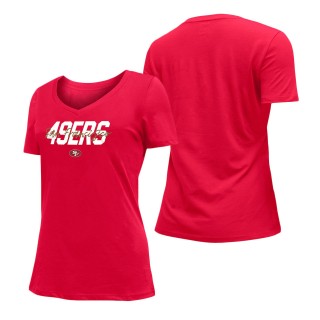 Women's San Francisco 49ers Scarlet 2022 NFL Draft V-Neck T-Shirt