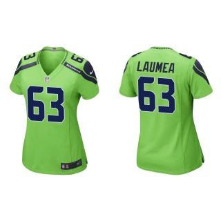 Women's Seahawks Sataoa Laumea Neon Green Game Jersey