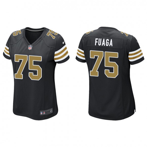 Women's Saints Taliese Fuaga Black Alternate Game Jersey