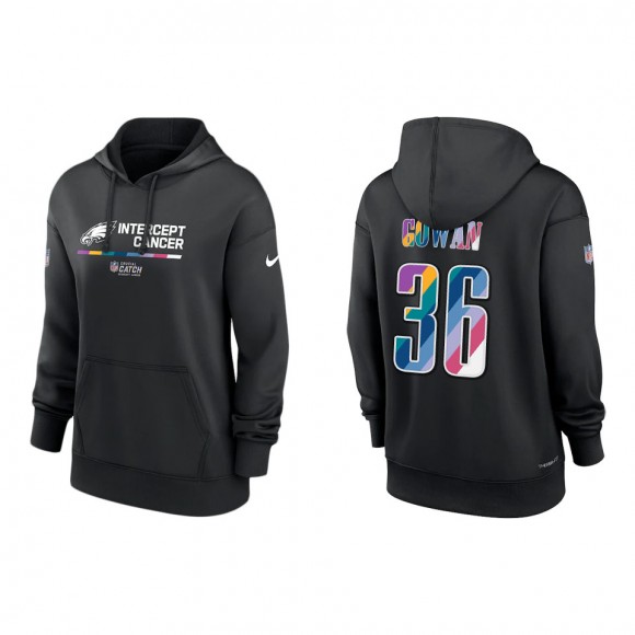 Women's Tay Gowan Philadelphia Eagles Black 2022 NFL Crucial Catch Therma Performance Pullover Hoodie