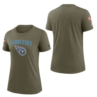 Women's Tennessee Titans Olive 2022 Salute To Service Legend T-Shirt