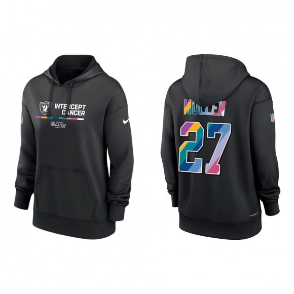 Women's Trayvon Mullen Las Vegas Raiders Black 2022 NFL Crucial Catch Therma Performance Pullover Hoodie