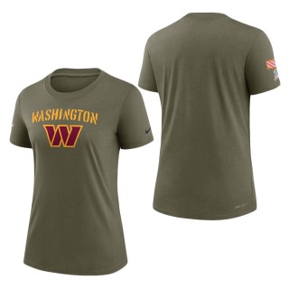 Women's Washington Commanders Olive 2022 Salute To Service Legend T-Shirt