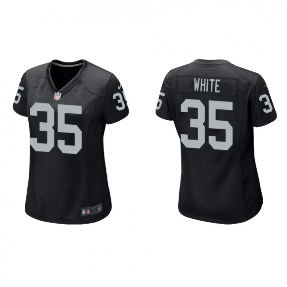 Women's Raiders Zamir White Black Game Jersey