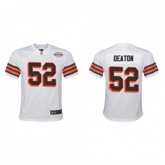 Youth Browns Dawson Deaton White 1946 Collection Game Jersey