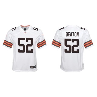 Youth Browns Dawson Deaton White Game Jersey