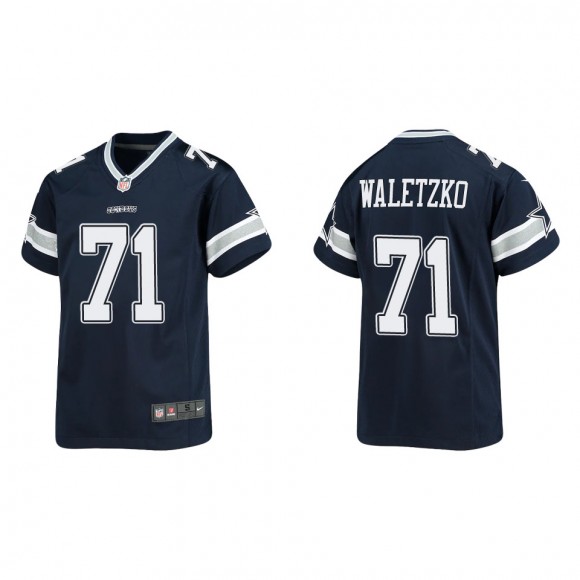 Youth Cowboys Matt Waletzko Navy Game Jersey