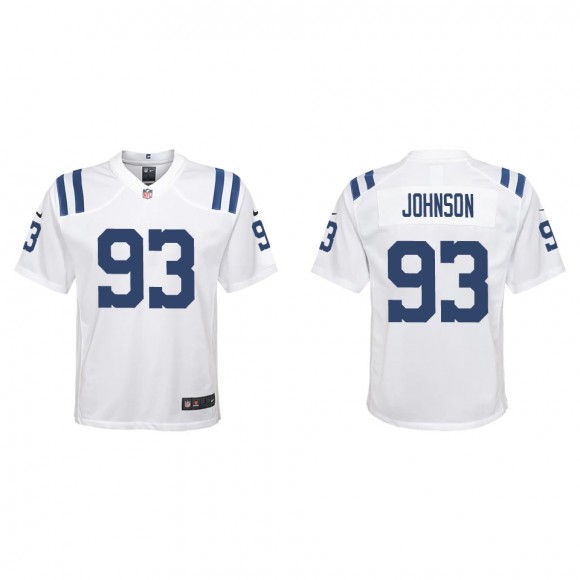 Youth Colts Eric Johnson White Game Jersey