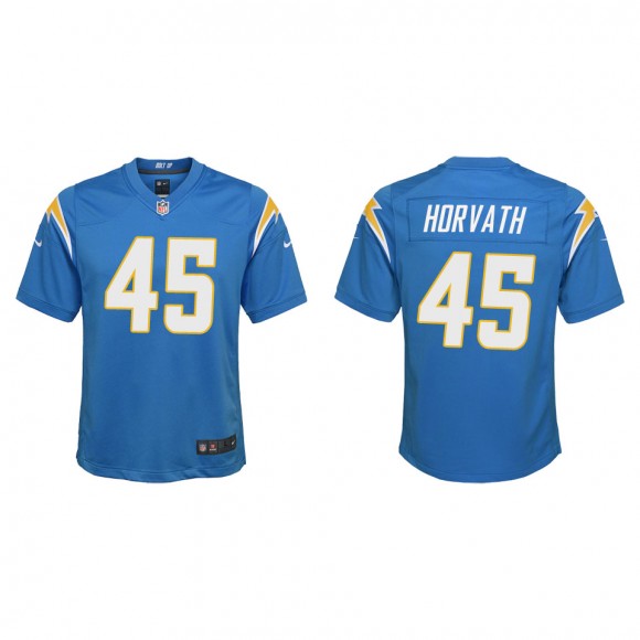 Youth Chargers Zander Horvath Powder Blue Game Jersey