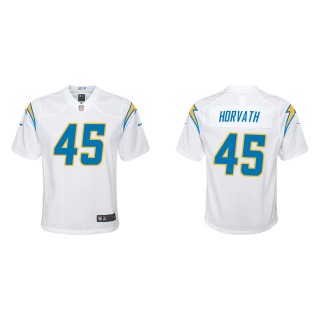 Youth Chargers Zander Horvath White Game Jersey