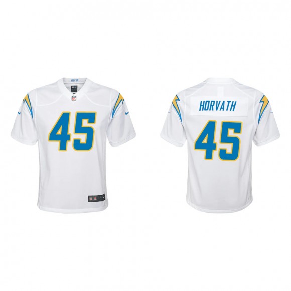 Youth Chargers Zander Horvath White Game Jersey