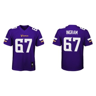 Youth Vikings Ed Ingram Purple Game Jersey