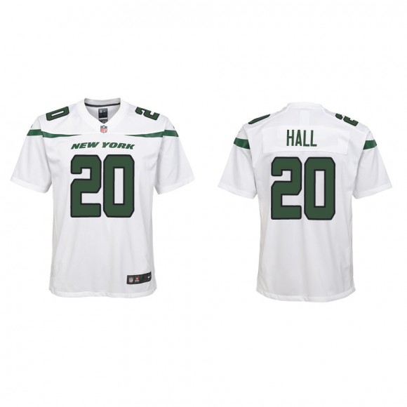 Youth Jets Breece Hall White Game Jersey