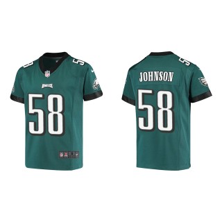 Youth Eagles Kyron Johnson Midnight Green Game Jersey